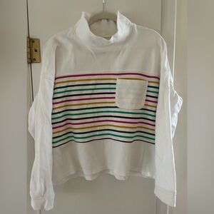 Colorful Striped Mock Neck Longsleeve